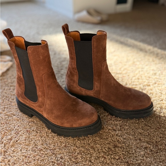 Sezane Lena Low Ankle Boots - Rich Brown - Picture 2 of 6